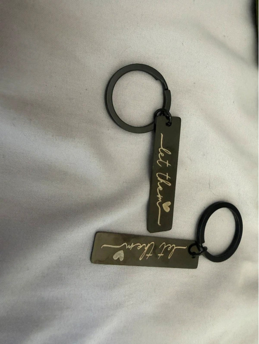 Let Them" Black Keychains - Set of 2